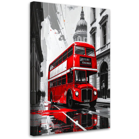 Cuadro en Lienzo, Autobús rojo de Londres, 80x120 (1/5)