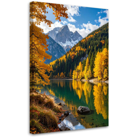 Impresión de Imagen, Paisaje otoñal lago montañas naturaleza, 60x90 (1/5)
