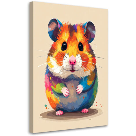 Cuadro en Lienzo, Hámster colorido mascotas, 20x30 (1/5)