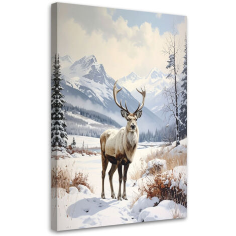 Impresión de Imagen, Renos invierno nieve paisaje de montaña, 20x30 (1/5)