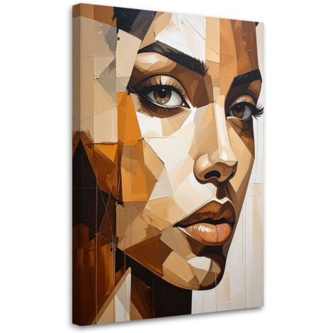 Cuadro en Lienzo, Retrato de mujer beige, 70x100 (1/5)