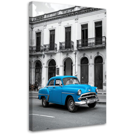 Impresión de Imagen, Coche americano azul La Habana Cuba, 80x120
