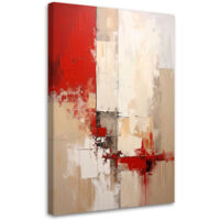 Impresión de Imagen, Abstracción beige y rojo, 20x30