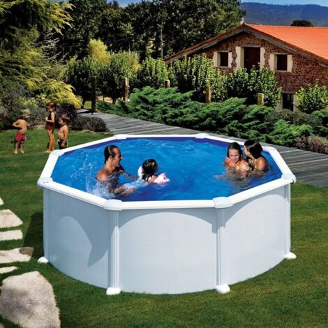 Piscina Atlantis Acero Blanco altura 132 - Ø350 redonda