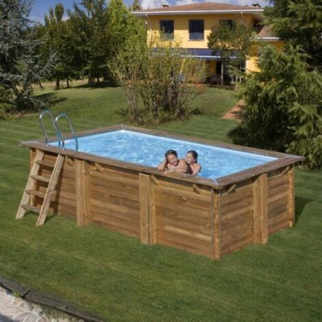PISCINA GRE RECTANGULAR DE MADERA SUMBAYPOOL MARBELLA2 4.27 MTS X 2.77 MTS X 1.17 MTS DE ALTO