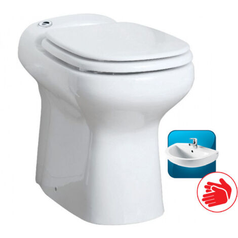 SFA – WC broyeur compact 360x555x490mm – Double chasse 1.8L/3L – Refoulement horizontal 30m – Alimentation 220-240V