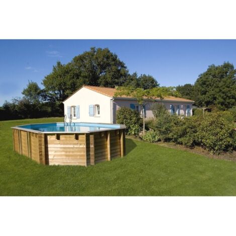 GRE 790098 - piscine ovale en bois baie vitrée Vermela escaliers Ext. 672x472x146cm Bois Int. Filtre Inox sable 12m 3/h (1/4)