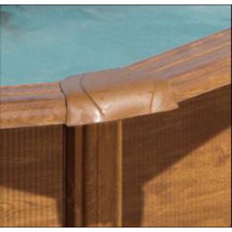 GRE – Piscine hors sol imitation bois ovale 500x300x120 – Tôle d'acier galvanisé – Échelle de sécurité – Filtration à sable 4m3/h (1/5)