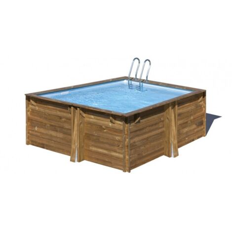 GRE 790205 - piscine en bois de places SUNBAY Carra 305x305x119cm escalier Ext Bois Int Inox filtre à sable 4m 3/h sable (1/4)