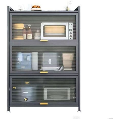 Armoire de cuisine - K IKIDO - 3 portes - Métal - 60x32x112 cm - Style Industriel