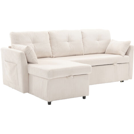 Canapé en L avec rangement, canapé-lit extensible multifonctionnel, avec partie d'appoint amovible, ensemble de canapés en tissu polyvalent pour le salon