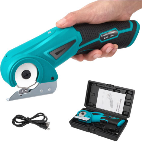 Ciseaux électriques, découpeuse de carton rotative multifonction portable, rechargeable, découpeuse de carton sans fil polyvalente, adaptée à la découpe du cuir, du carton, des tissus, du papier et de (1/5)