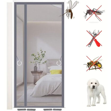 Zanzariera Magnetica 90x210 cm - Porta di Casa Trasparente - Anti-Gatti - Anti-Zanzare e Mosche - Installazione Rapida (1/5)