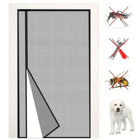 Tenda magnetica anti-insetti 80x210 cm - Porta laterale estiva - Maglia fine- Impedisce l'ingresso delle zanzare - Per famiglie e animali domestici (1/5)