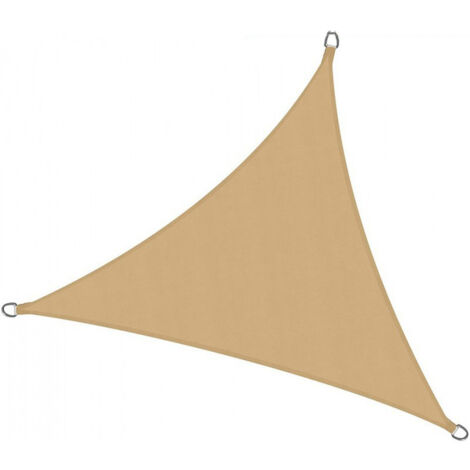 SIENTICE Vela ombreggiante triangolare impermeabile, parasole da giardino per esterni, 5x5x5 m (beige) (1/5)