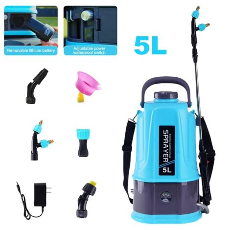 Nebulizzatore Elettrico da 5 L — Nebulizzatore Elettrico a Zaino con Spallacci Regolabili, Ideale per Cortili, Prati e Giardini (1/5)