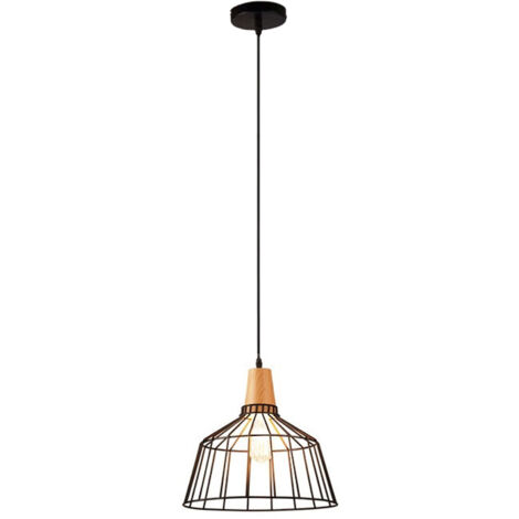 Lampade a sospensione industriali, illuminazione da soffitto a gabbia metallica nera per isola cucina, lampade a sospensione, lampadina non inclusa (1/4)