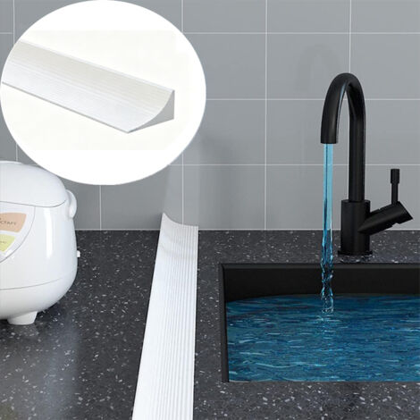 Striscia sigillante autoadesiva in silicone di 1,5 x 2,5 cm x 2 m, utilizzabile come guarnizione per pareti di docce e bagni.