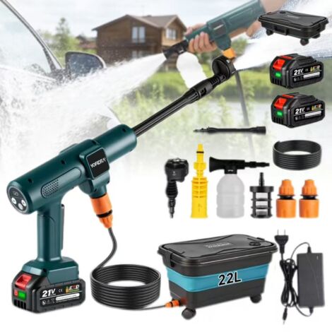 Nettoyeur haute pression sans balais, pistolet de pulvérisation multifonctionnel, 200 bars, 3500 W, 4,1 l/min, réservoir d'eau et 2 batteries inclus. (1/5)