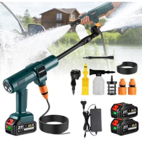 Pistolet de pulvérisation électrique haute pression, 4,1 L/min, 3500 W, machine de lavage de voiture 6 en 1, outil d'arrosage de jardin, 2 batteries. (1/5)