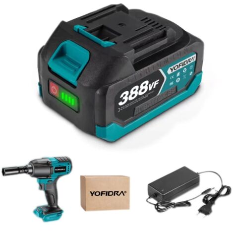 Batterie au lithium rechargeable 388VF, compatible avec les outils sans fil Makita 18-21V, 15000mAh, avec affichage LED et chargeur. (1/5)