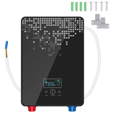 Chauffe-eau électrique instantané 6500W,contrôle numérique de la température par LED,plage de température 30-55℃,convient aux salles de bains/cuisines (1/5)