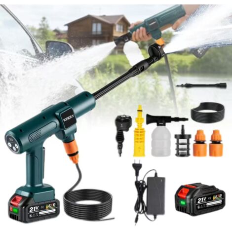 Pistolet pulvérisateur haute pression sans balais, 3500 W, 4,1 L/min  outil d'arrosage de jardin  nettoyeur de voiture 6 en 1, comprend 1 batterie.