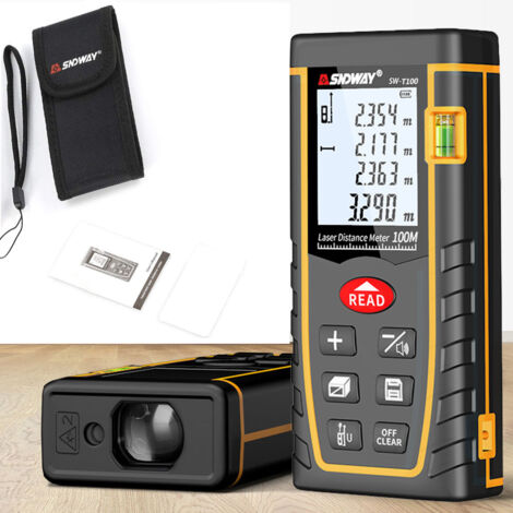 Instrumento de medición láser infrarrojo SNDWAY 100M, 7 modos, calibración automática, interruptor de unidad M/in/ft (sin batería) (1/5)