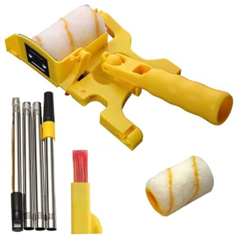 Kit de rodillo de pintura de borde de techo, herramienta de pared multipropósito con manija de extensión, 2 rodillos, para pintura doméstica eficiente (1/5)