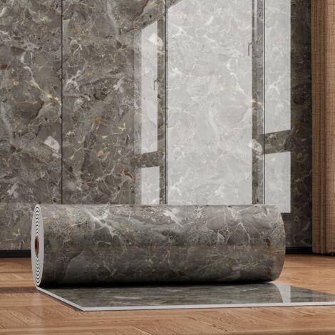 2 rollos - Adhesivos de pared autoadhesivos con efecto mármol, Papel pintado decorativo impermeable para cocinas, baños, etc. 40 cm x 3 m (1/5)