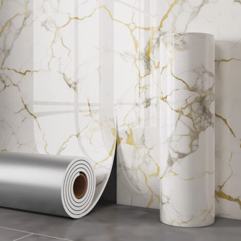 2 rollos - Adhesivos de pared autoadhesivos con efecto mármol, Papel pintado decorativo impermeable para cocinas, baños, etc. 40 cm x 3 m