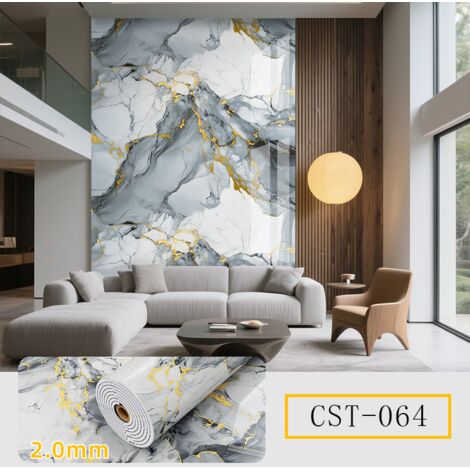 2 rollos - Adhesivos de pared autoadhesivos con efecto mármol, Papel pintado decorativo impermeable para cocinas, baños, etc. 40 cm x 3 m (1/5)
