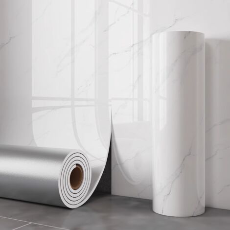2 rollos - Adhesivos de pared autoadhesivos con efecto mármol, Papel pintado decorativo impermeable para cocinas, baños, etc. 60 cm x 3 m (1/5)
