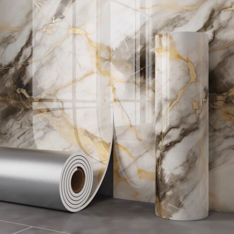 Vinilo autoadhesivo efecto mármol para pared, papel pintado decorativo impermeable para cocinas, baños, etc. 60 cm x 3 m (1 rollo) (1/5)