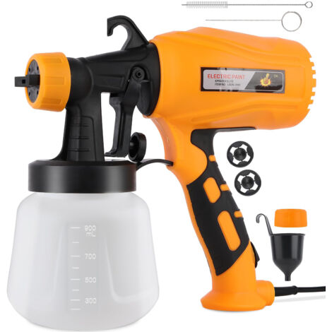 Pistola pulverizadora eléctrica portátil de 500 W y 900 ml, con 2 boquillas y 3 patrones, ideal para muebles, vallas y paredes. (1/5)