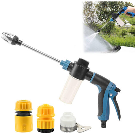 Limpiador de turbina para manguera de jardín, tres modos de pulverización, pistola de agua a alta presión, ducha de jardín, hidrolimpiadora, azul (1/5)