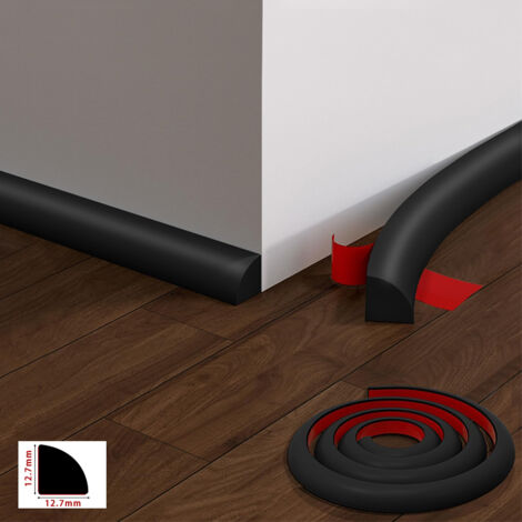 Tira de esquina semicircular flexible de 3 m, tira impermeable para baño, tira de borde autoadhesiva, apta para suelos, impermeable. (1/5)