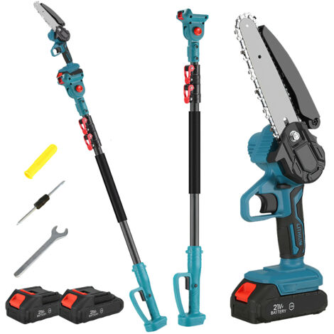 Motosierra eléctrica telescópica de 600 W, motosierra de pértiga eléctrica inalámbrica, herramienta de poda eléctrica, con 2 baterías Makita.