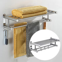 SIENTICE Toallero de acero inoxidable sin necesidad de taladrar, soporte para toallas de baño, 50 cm