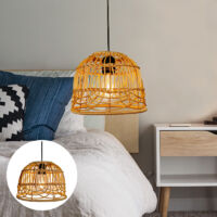 Linterna solar impermeable para camping, lámpara decorativa LED de ratán, luz cálida, casquillo E27, 2,5 W.