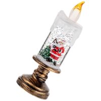 1 vela navideña sin llama, luz de bola de nieve a pilas, suministros de iluminación diarios, decoraciones navideñas (Papá Noel)