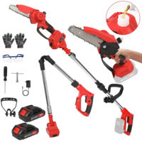 Motosierra eléctrica telescópica, Motosierra de pértiga inalámbrica, Sierra para ramas de largo alcance, telescópica de 153 cm, con 2 baterías Makita