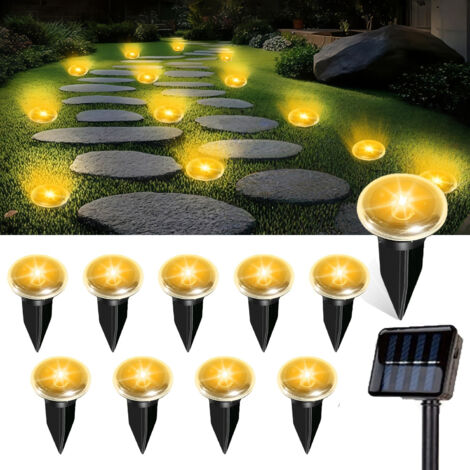 3,8 m dekorative Solar-Lichterkette für den Außenbereich – Solar-LED-Wegbegrenzung – IP65, 10 LEDs, für Gehwege & Rasenflächen – Warmweiß (1/5)