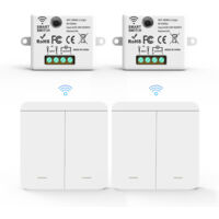 SIENTICE Funk-Schalter AC85-265V, 433,92 MHz Haussteuerung, Lichtsteuerung, zwei Schalter + zwei Controller