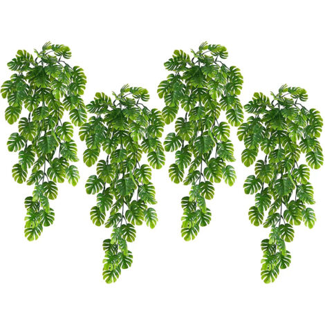 Set of 4 artificial climbing plants to hang on the wall, garland of cascading turtle leaves, wall decoration (1/5)