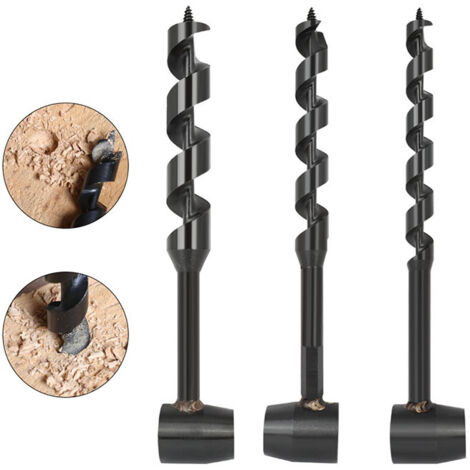 SIENTICE Multipurpose Black Four-Cutter Auger, Survival Auger (16-230 mm + 19-230 mm + 25-230 mm)