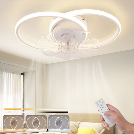 LED ceiling fan with light - 52W, dimmable LED light with remote control, 3 color temperatures, 6 speeds (1/5)