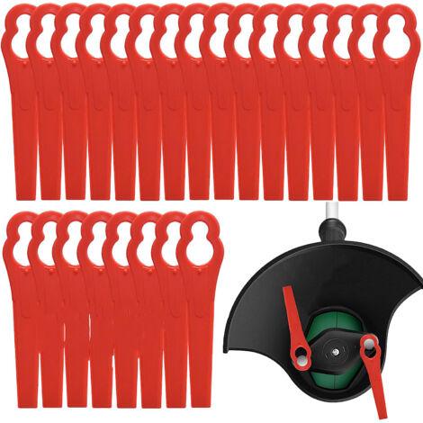 Pack of 200 replacement blades for garden mowers, 83mm plastic grass cutting blades, lawn mower accessory tool (1/5)