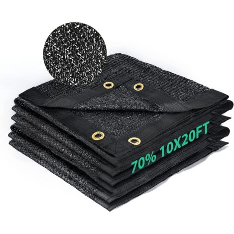 70% shade cloth, heavy-duty 10x20FT shade net with HDPE material and reinforced eyelets. Shade trap for greenhouse, plant, pergola. (1/5)
