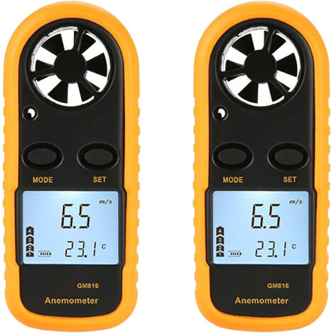 Portable Anemometer, Mini Air Flow Meter, Thermometer with Digital LCD Display, Supports mph, m/s, km/h, ft/min and Knots Units (1/5)